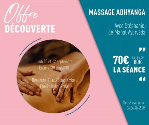 Offre découverte massage Abhyanga