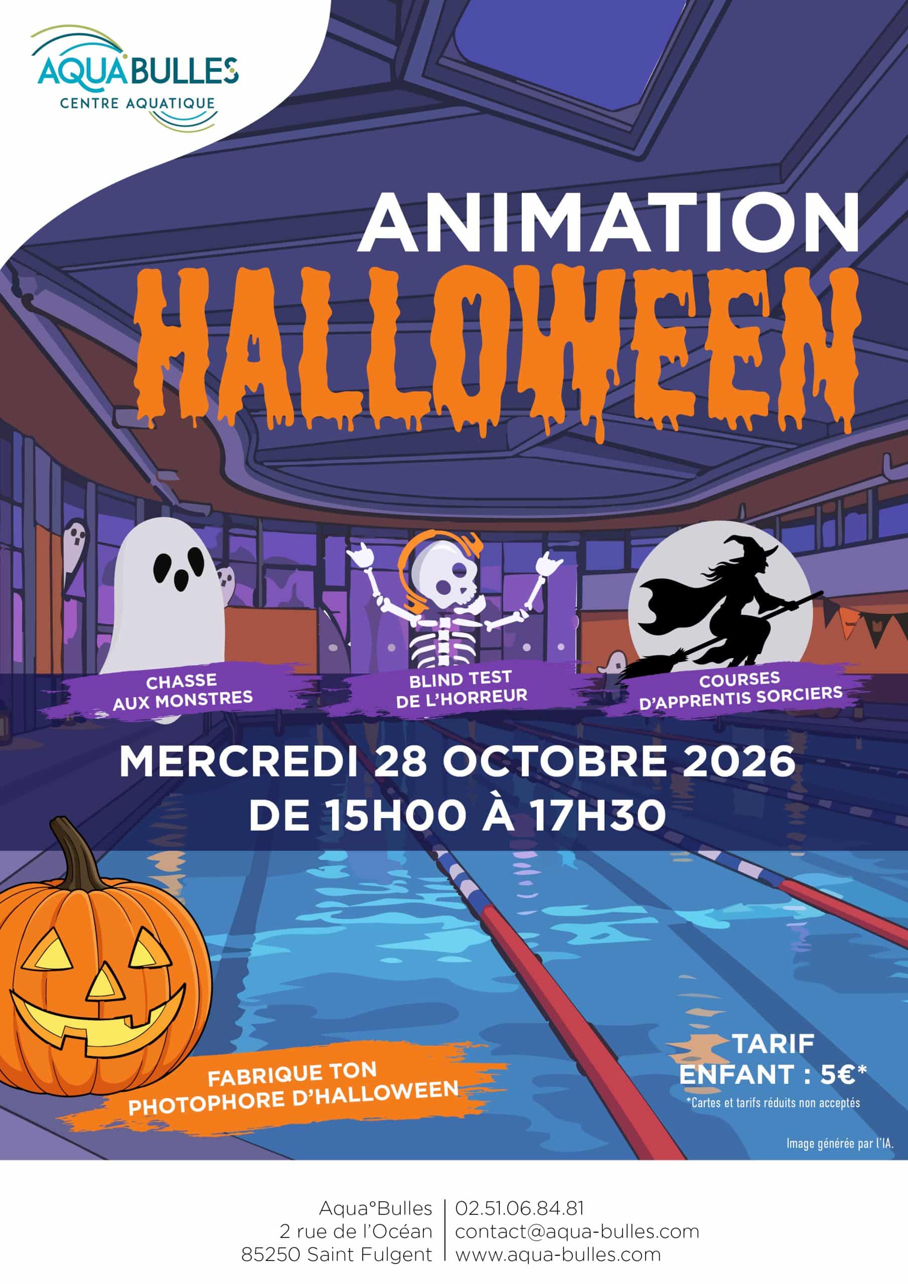 animation halloween 2026 piscine st fulgent